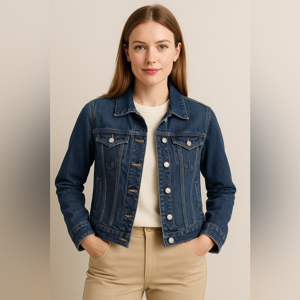 💙 J.Crew Classic Dark Wash Denim Jean Jacket XS 🧵